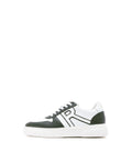 Rare Rabbit Mens Cygnus Pro Green Genuine Leather Dual Tone Low-Top Lace-Up Sneaker Shoe