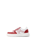 Rare Rabbit Mens Cygnus Pro Red Genuine Leather Dual Tone Low-Top Lace-Up Sneaker Shoe
