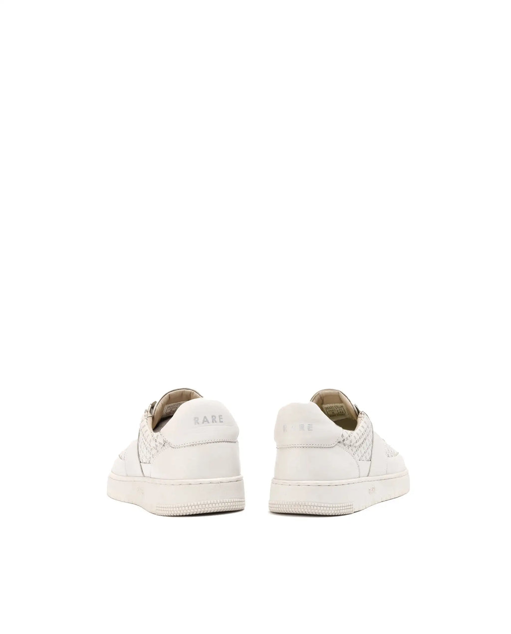 Rare Rabbit Men's Galileo Stellar Ivory Genuine Leather Monogram Print Low-Top Sneaker Shoes