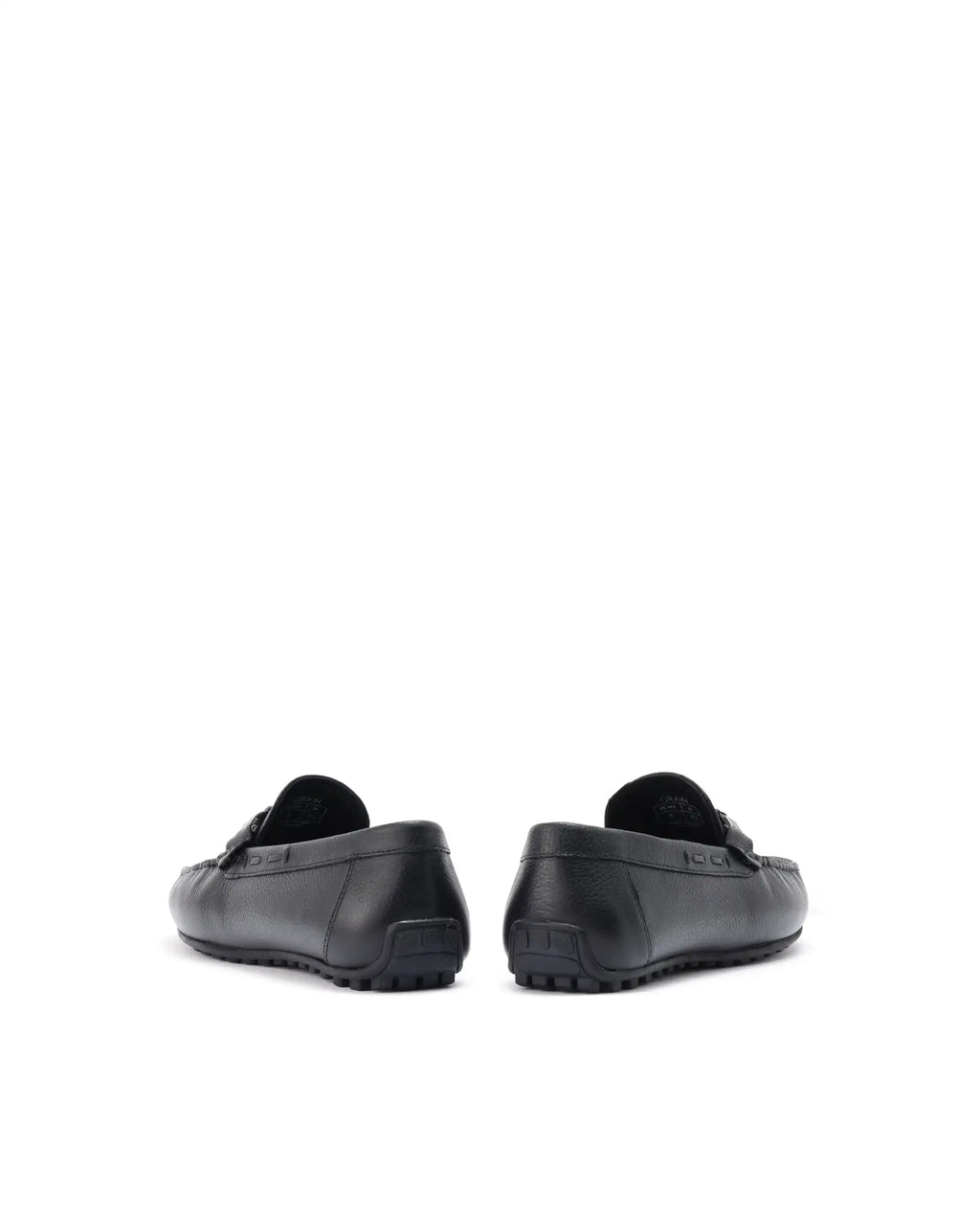 Rare Rabbit Men's Grain Black Slip-On Genuine Milled Leather Driving Moccasin