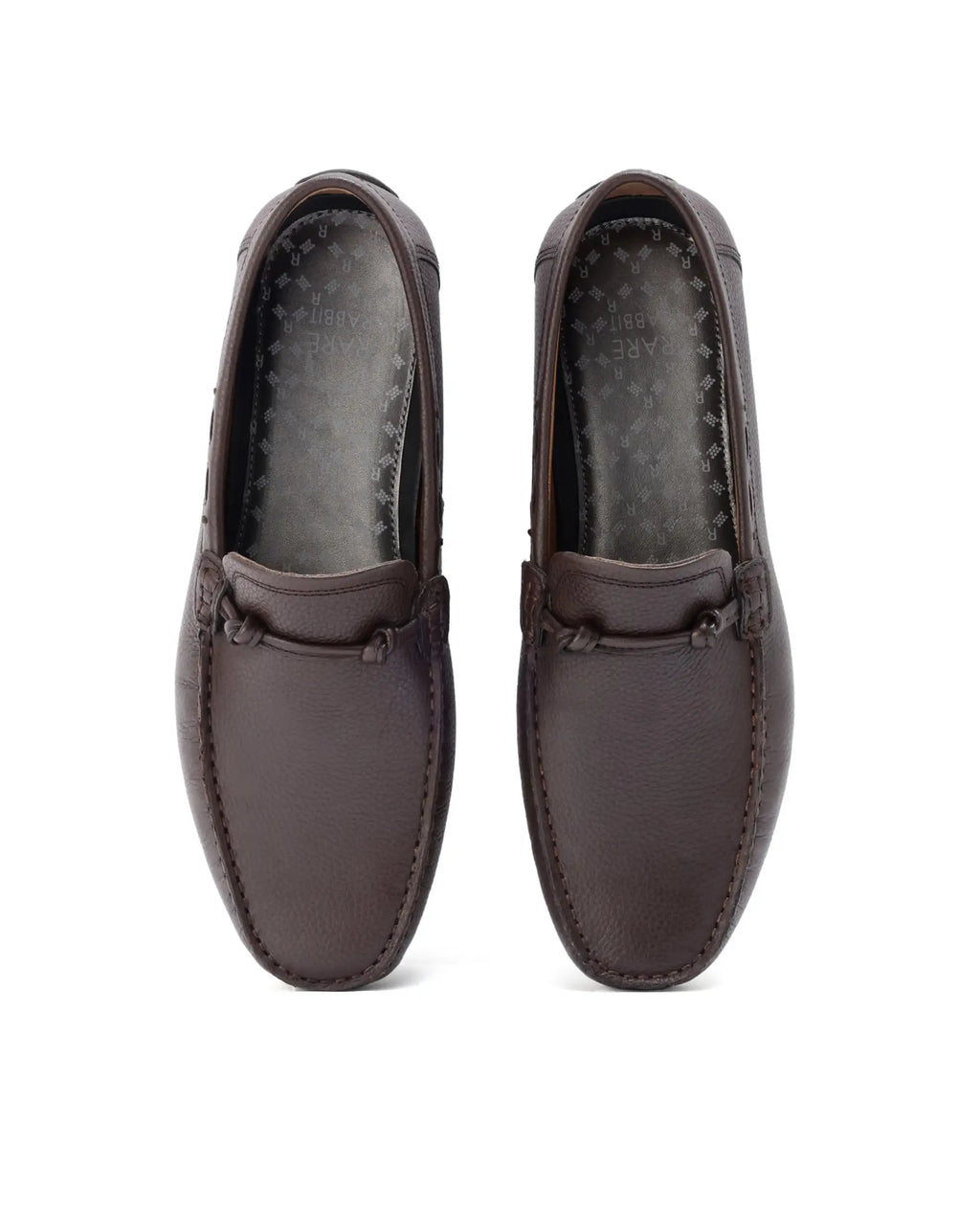 Rare Rabbit Men's Knott Brown Slip-On Genuine Milled Leather Driving Mocassin