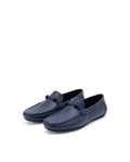 Rare Rabbit Men's Knott Navy Slip-On Genuine Milled Leather Driving Mocassin