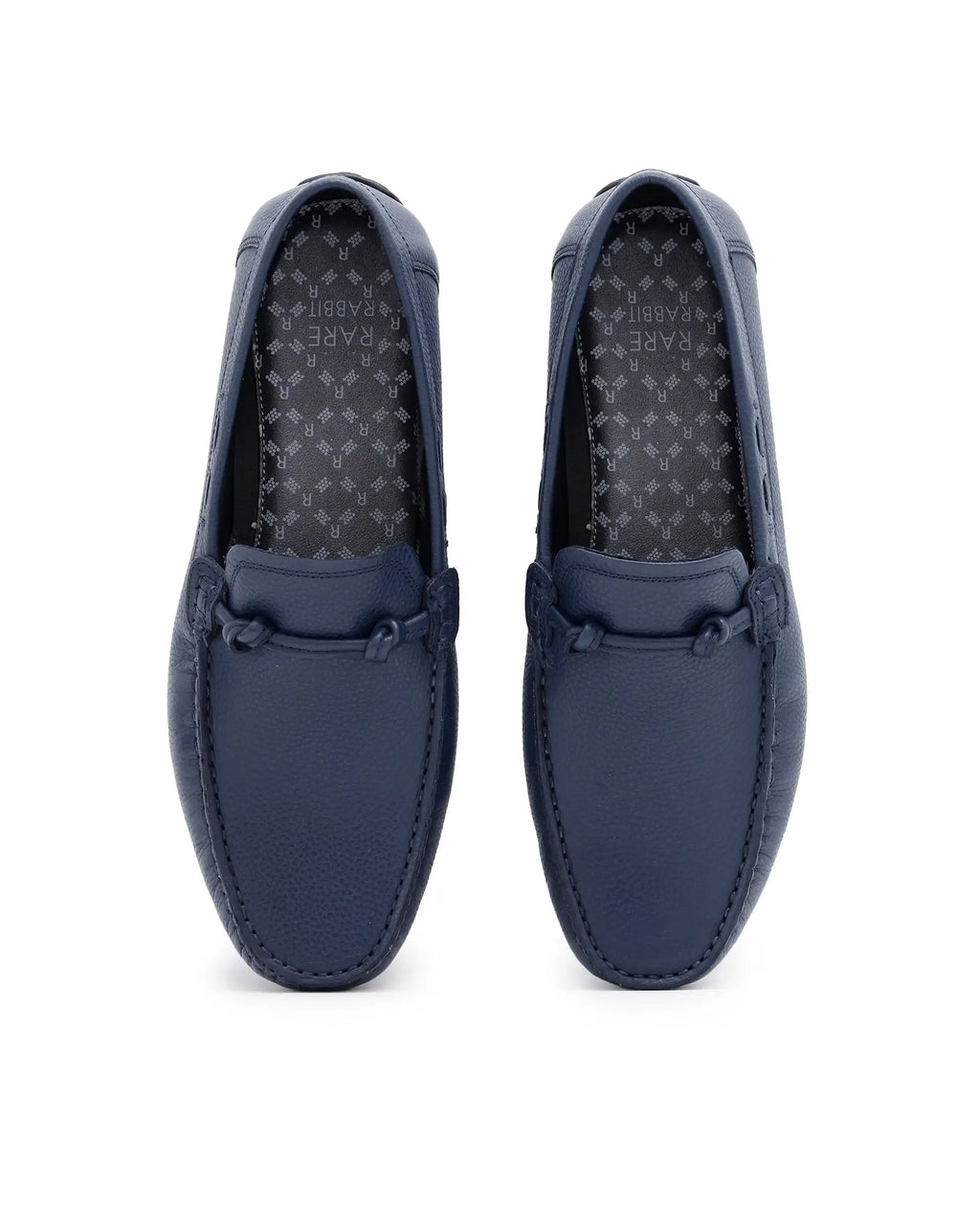Rare Rabbit Men's Knott Navy Slip-On Genuine Milled Leather Driving Mocassin