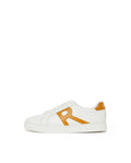 Rare Rabbit Men's Nova Mustard Round Toe Smart Casual Low-Top Lace-Up Logo Branding Sneaker Shoes