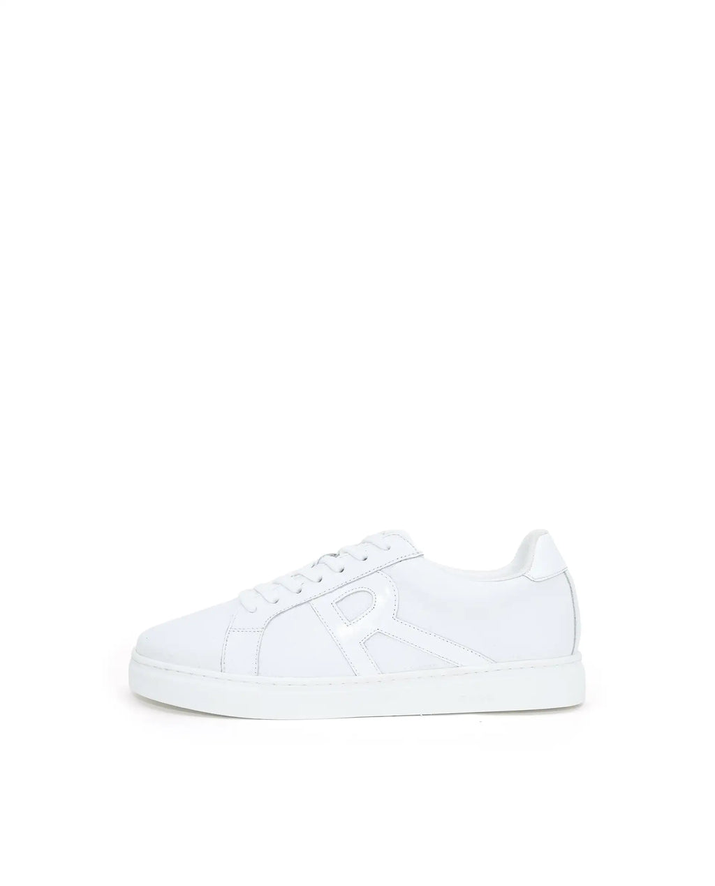 Rare Rabbit Men's Nova Pro Metallic White Patent Leather Low-Top Lace-Up Sneaker Shoes