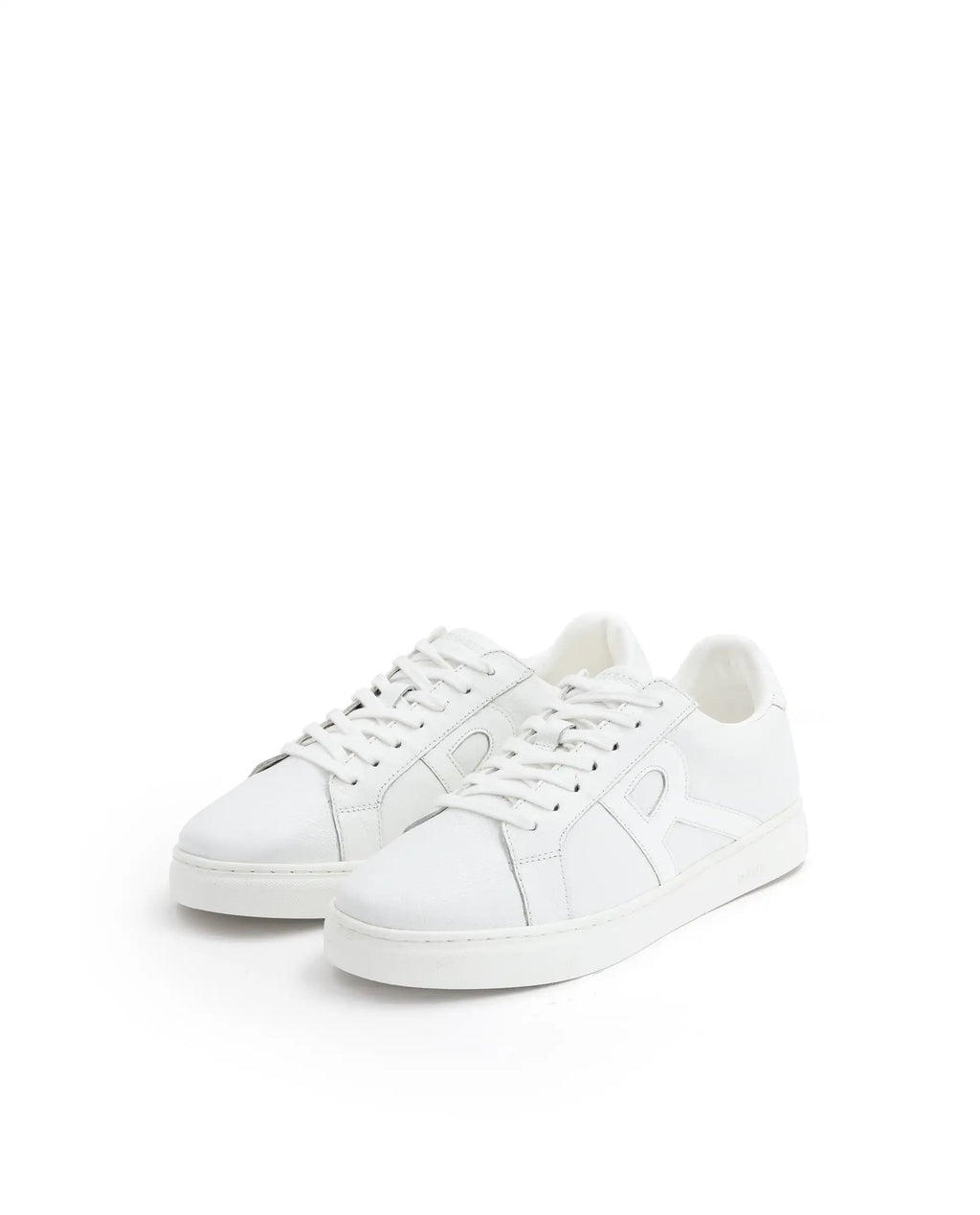 Rare Rabbit Men's Nova Pro Metallic White Patent Leather Low-Top Lace-Up Sneaker Shoes