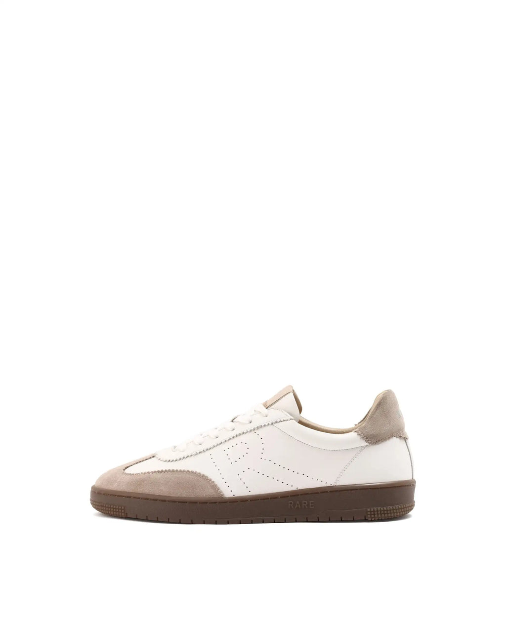 Rare Rabbit Men's Orion Light Beige Suede And Leather Low-Top Lace-Up Sneaker Shoes