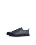Rare Rabbit Mens Sauron Pro Navy Premium Milled Leather Lace Up Low Top Round Toe Sneaker Shoes