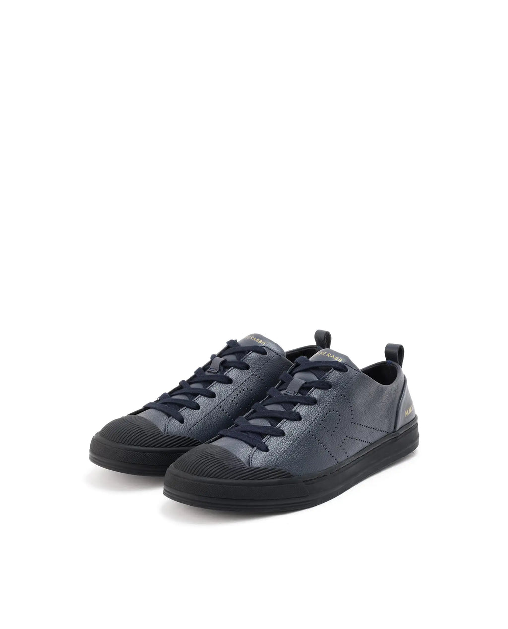 Rare Rabbit Mens Sauron Pro Navy Premium Milled Leather Lace Up Low Top Round Toe Sneaker Shoes