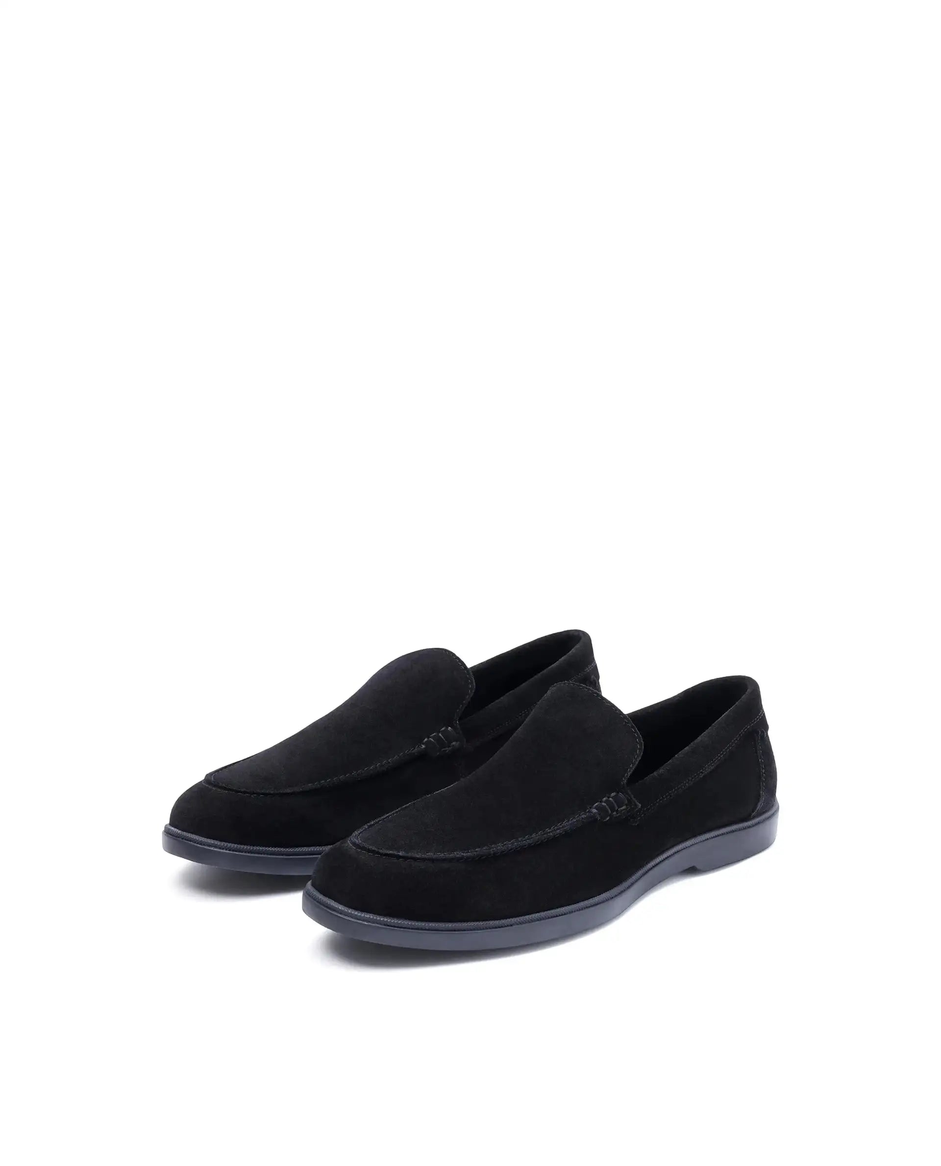 Rare Rabbit Men Velour Black Suede Leather Slip-On Closure Loafer