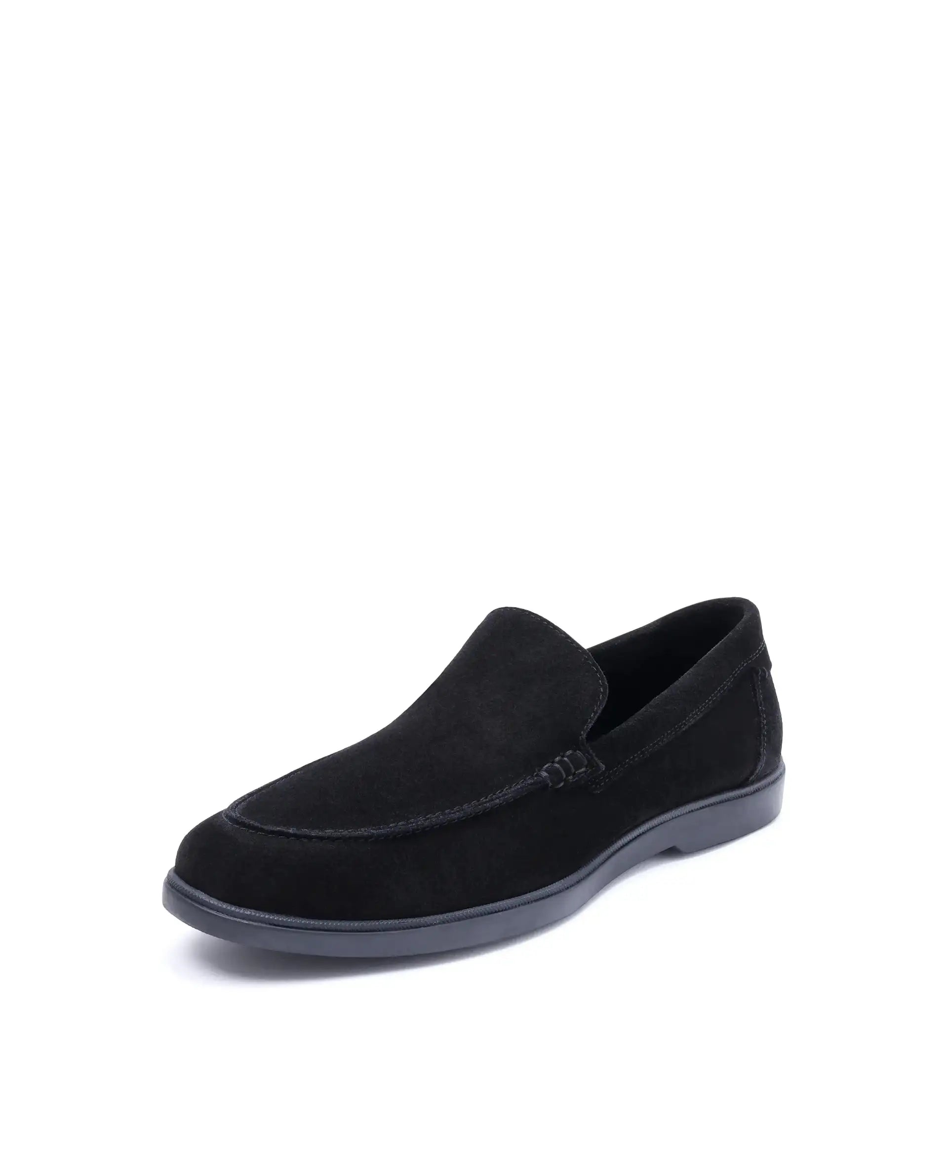 Rare Rabbit Men Velour Black Suede Leather Slip-On Closure Loafer
