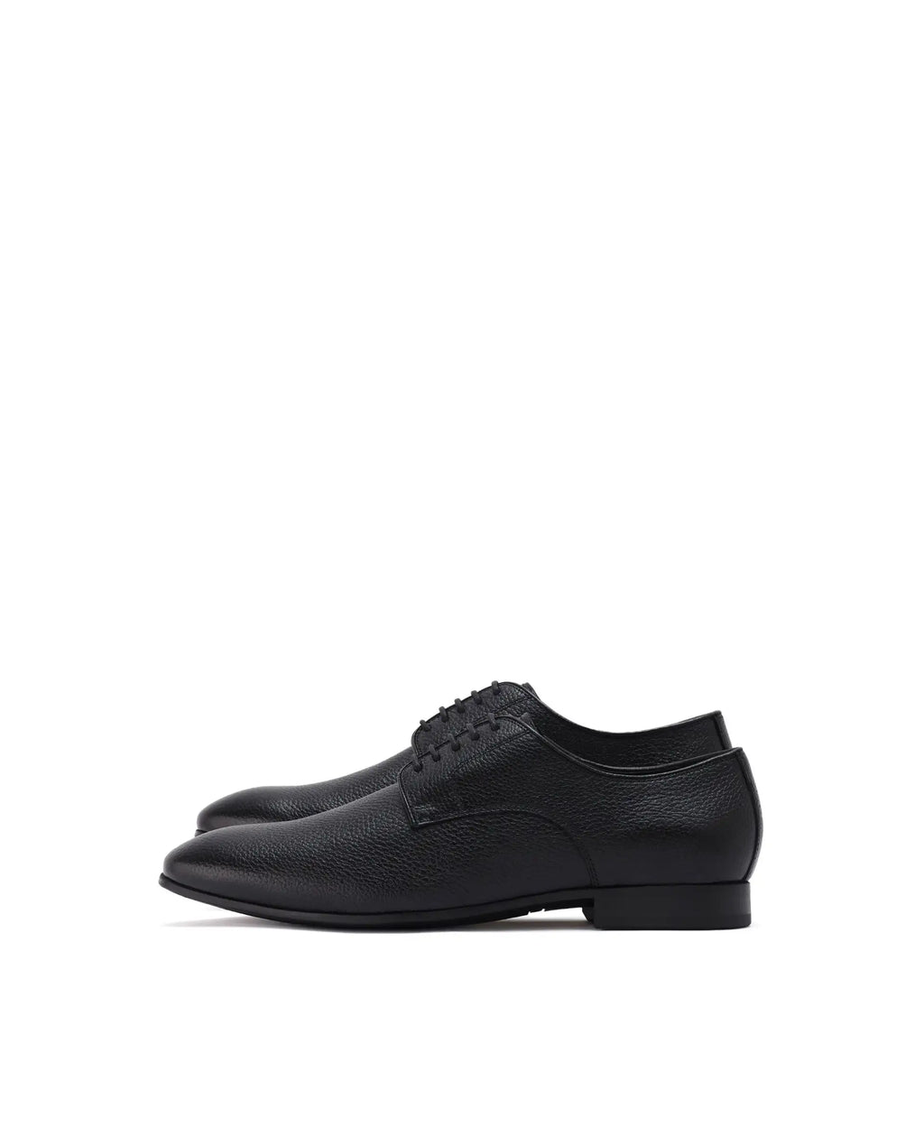 Rare Rabbit Men Wolve Black Milled Leather Derby Style Lace-Up Formal Shoes