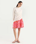 Rareism Women's Ivania Multi Viscose Blend Abstract Print Mini Relaxed Fit Skirt