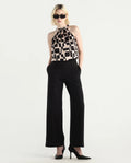 Rareism Women's Lex Black Cotton Blend Straight Fit Track Pant