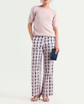 Rareism Women's Magia Light Multi Viscose Geometric Print Ankle Length Wide Leg Trouser