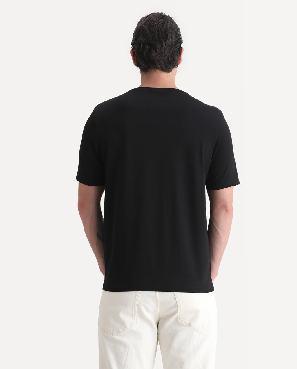 Rare Rabbit Men's Maisel-25 Black Cotton Blend Hd Print Regular Fit Half Sleeve Crew Neck T-Shirt