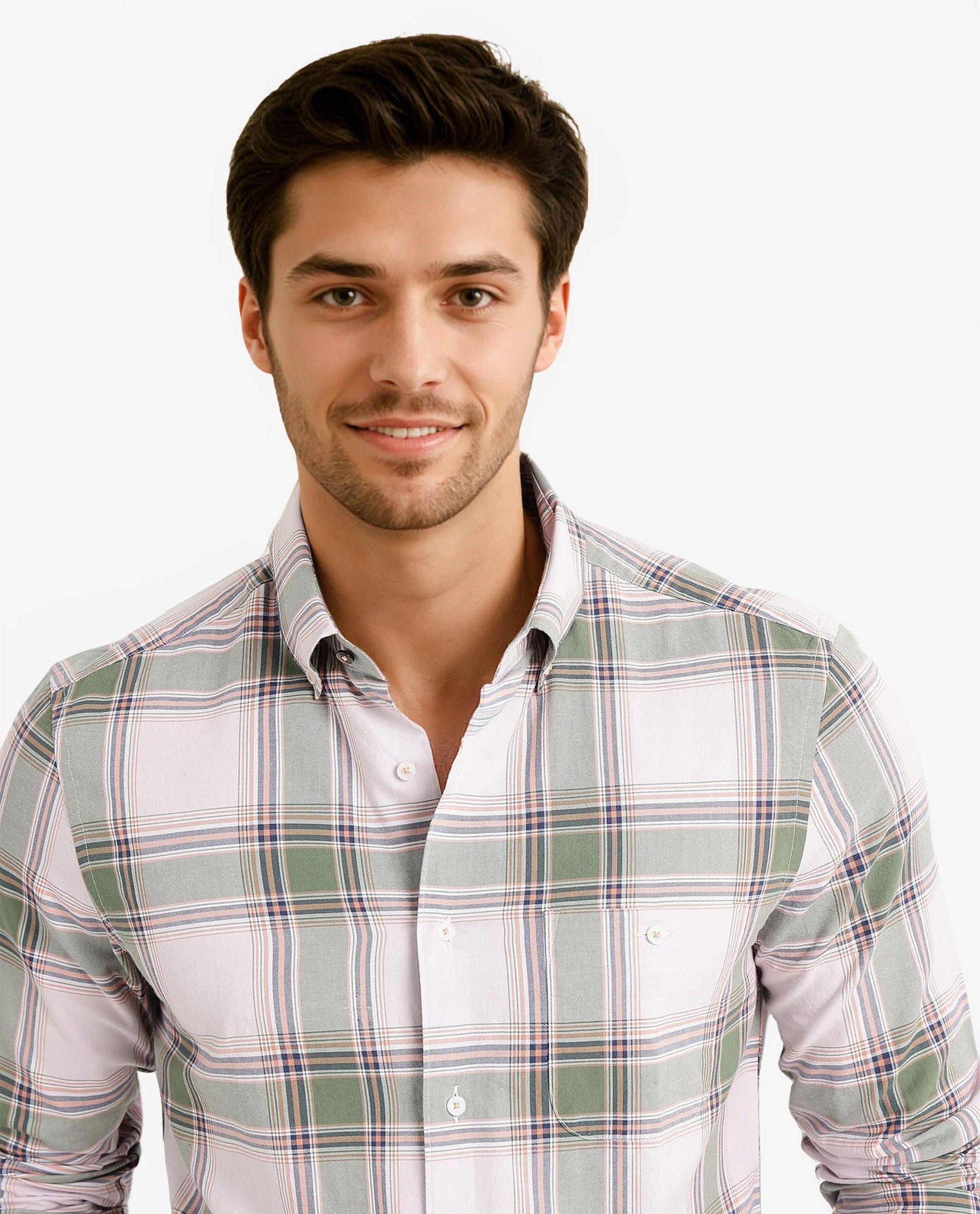 Rare Rabbit Men's Malpy Pink Cotton Checked Print Regular Fit Full Sleeve Collared Shirt