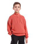 Rare Ones Kids Nack Dusky Orange Cotton Solid Zipper Closure Regular Fit Sweater