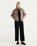 Rareism Women's Nepuf Beige Polyester Regular Sleeve High Neck Regular Fit Plain Jacket