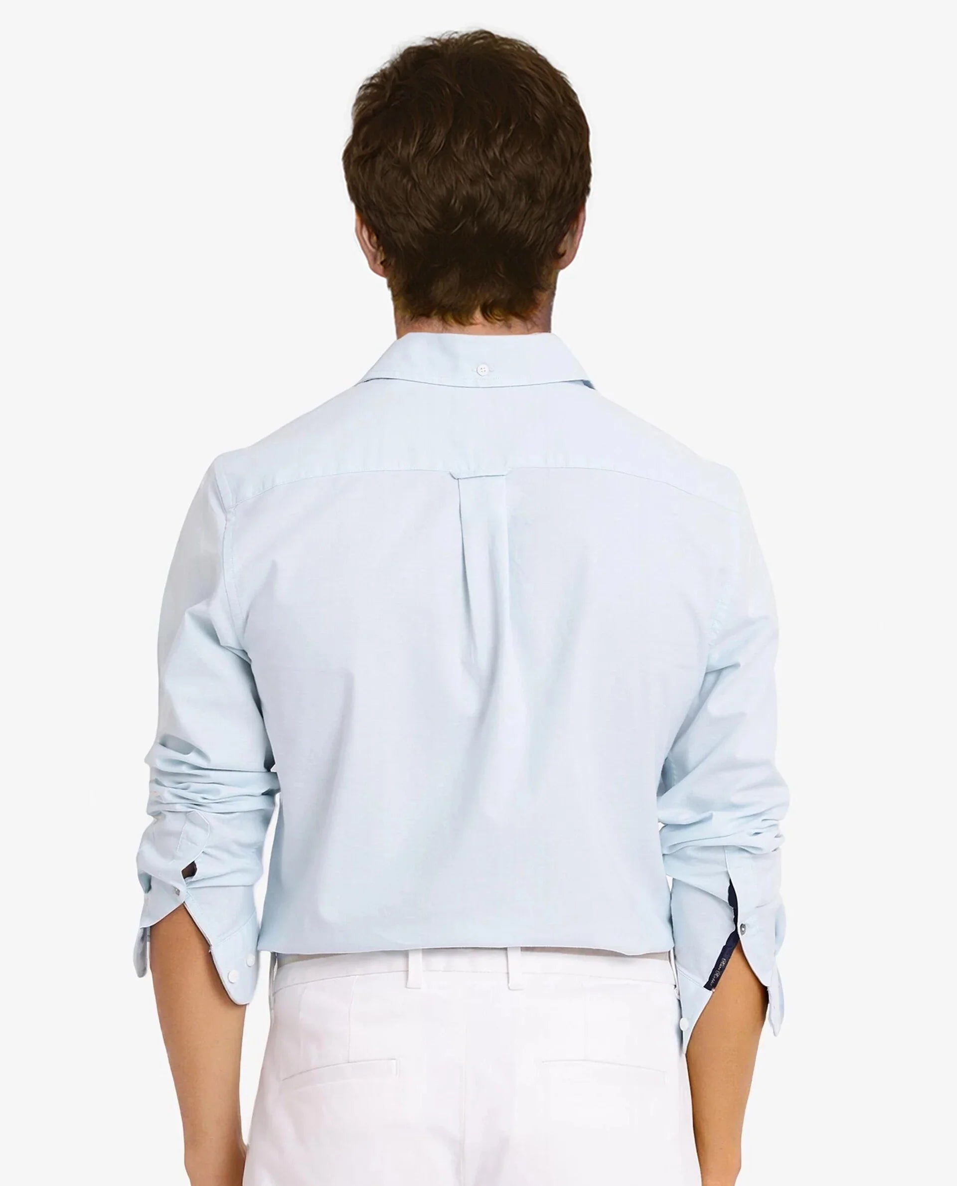 Rare Rabbit Men's Oxo Pastel Turq Cotton Blend Plain Regular Fit Full Sleeve Collared Shirt