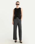 Rareism Women's Srait Grey Polyester Blend Straight Fit Travel Trouser