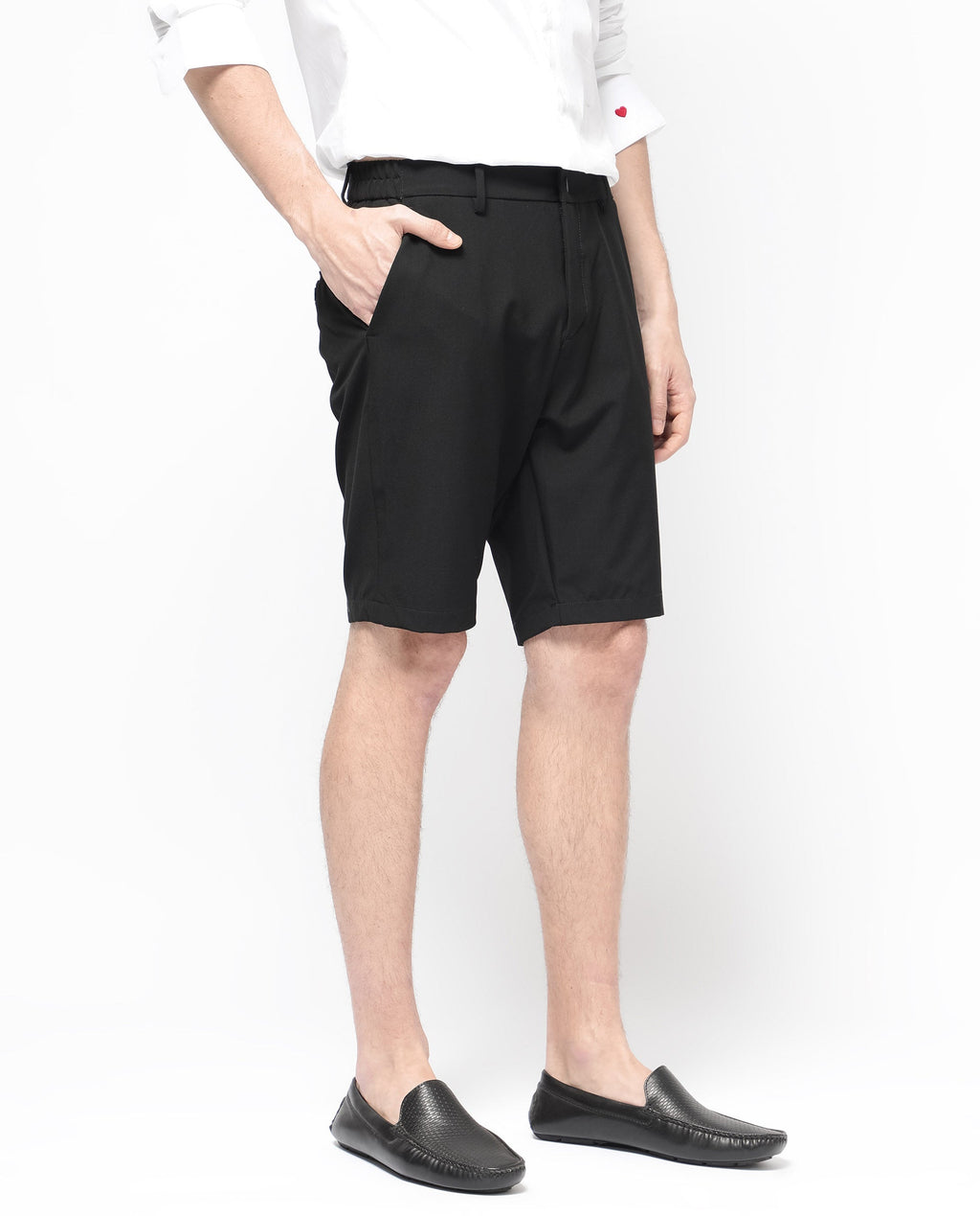 Rare Rabbit Men's Trip-1 Black Polyester Blend Plain Regular Fit Shorts