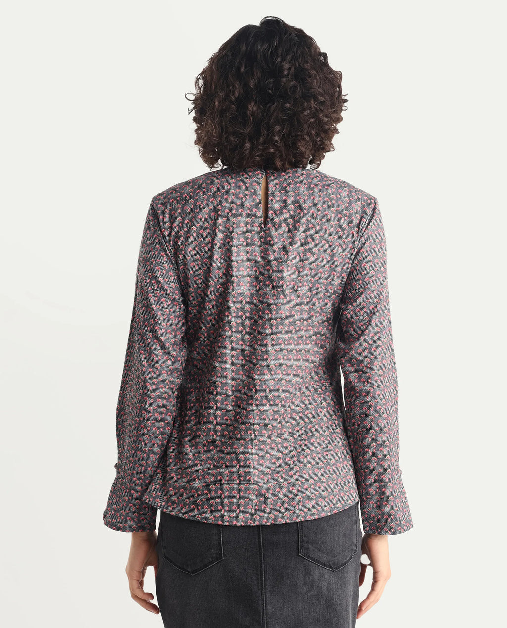 Rareism Women's Whabi Multi Cotton Blend V-Neck Floral Print Regular Fit Top